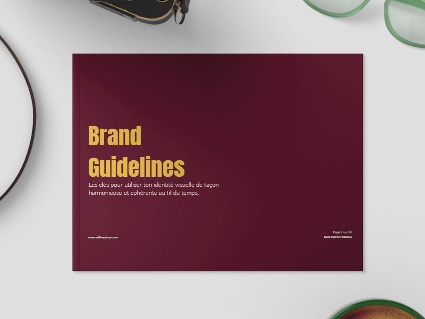 Couverture du Brand Book imprimé pour Util and Car, réalisé par Studio Menulis.